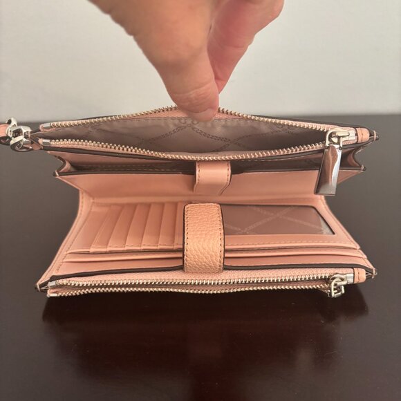 Michael Kors Adele Blush Pink Leather Smartphone Wristlet Wallet - Picture 8 of 8